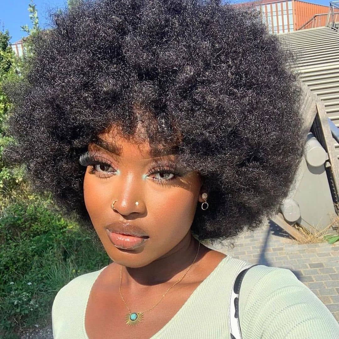 Afro Kinky Short Bob Wig | 100% Human Hair with Stylish Bangs