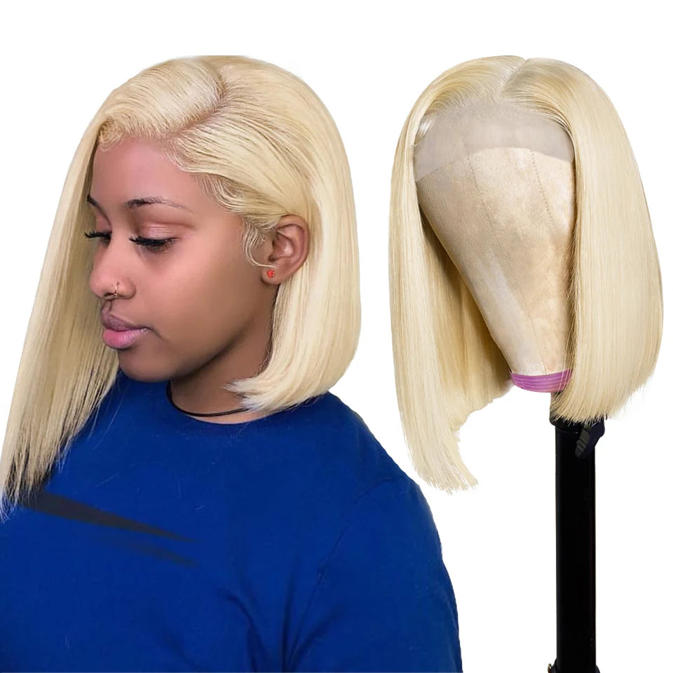 Blonde Straight Human Hair Lace Wig | 13x4 Lace Front | Premium Light Blonde Shade